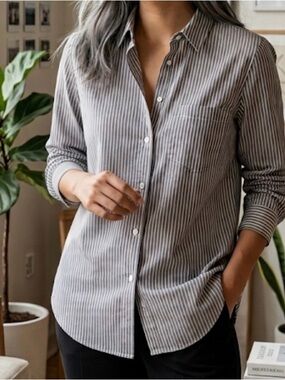 Sunday Best Aritzia Women Button Down Shirt Small Striped Coastal Grandmother